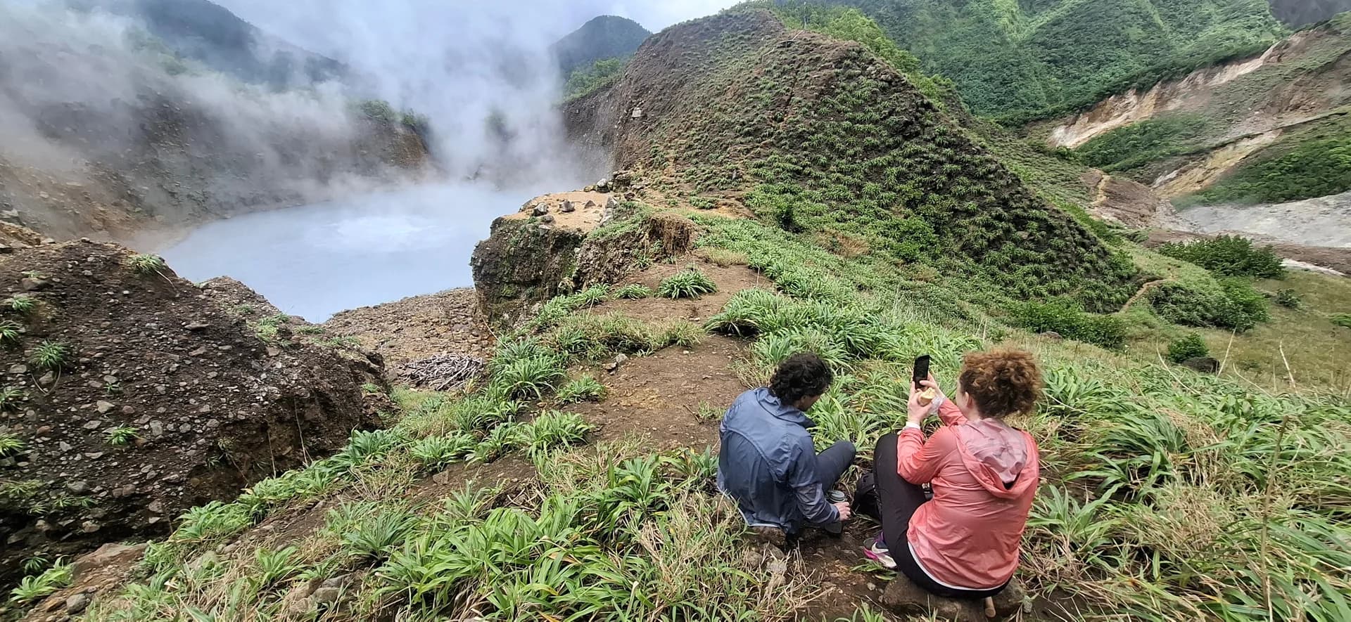 Boiling Lake — the world's second-largest boiling lake, Dominica, surrounded by volcanic steam and lush rainforest